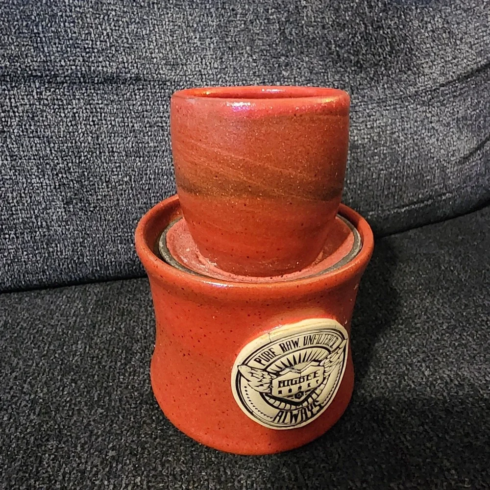 Higbee Honey Red Glazed Butter Crock.‎ Bees. Pottery. Signed
